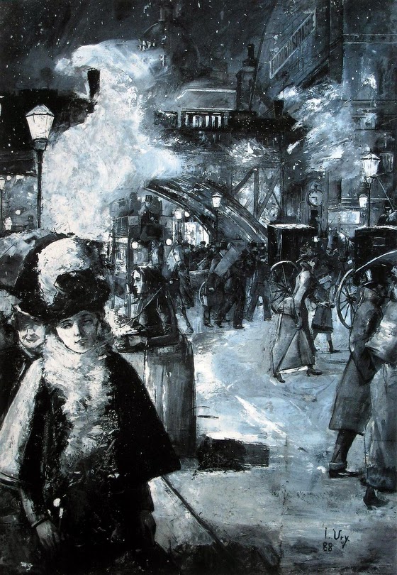 Lesser Ury ~ Am Bahnhof Friedrichstraße