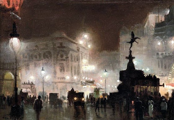 George Hyde Pownall ~ Piccadilly Circus at Night