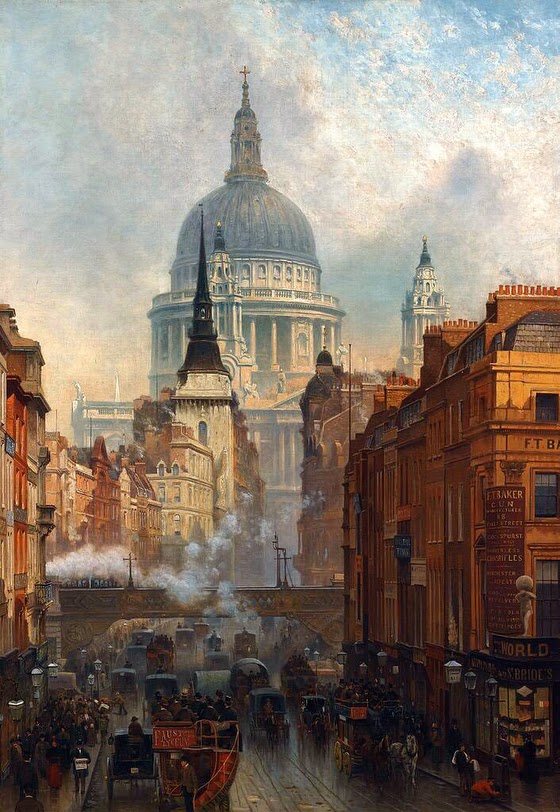 John O'Connor ~ Evening in Ludgate, London