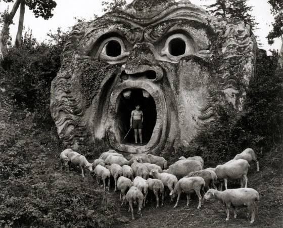 Herbert List ~ Grotesque Figure, Park of Palazzo Orsini, Bomarzo, Italy
