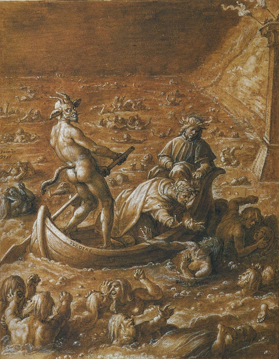 Stradanus ~ Illustration of Dante's Inferno, Canto 8