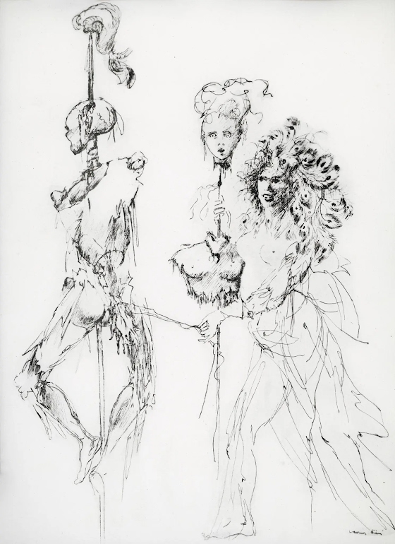  Leonor Fini ~ Drawing for Marquis de Sade’s “Juliette.”