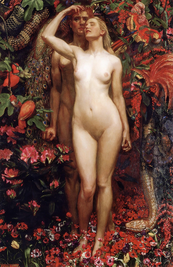 Byam Shaw ~ The Woman, the Man and the Serpent