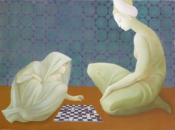 Leonor Fini ~ Jeu de dames ou Le pari de Zobeïde