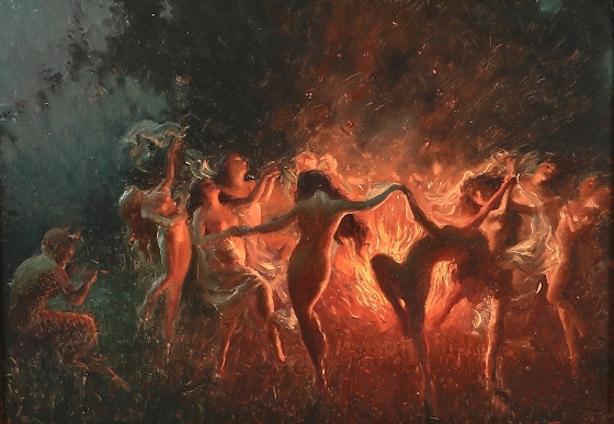 Joseph Tomanek ~ Nymphs Dancing to Pan's Flute